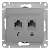SE Glossa Алюминий Розетка 2-ая компьютерная RJ45+RJ45, кат.5E