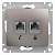 SE Glossa Платина Розетка 2-ая RJ11+RJ45, кат.5E